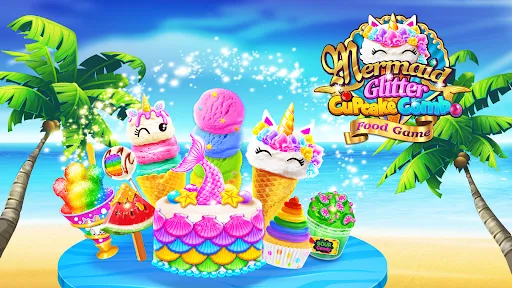 Mermaid Glitter Cupcake Chef | Games | XWorld