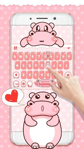 Teclado Pink Cute Hippo | Jogos | XWorld