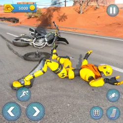 XWorld | Motorcycle Crash Ragdoll Fall