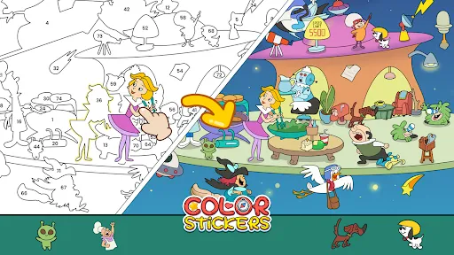 Color Stickers: Cartoon Fun | Permainan | XWorld