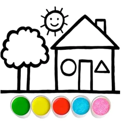 XWorld | Glitter House coloring for kid