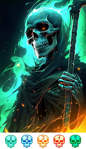 Dark Skeleton Color by number | Games | XWorld