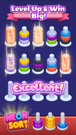 Neon Sort: Nut & Bolt 3D | Permainan | XWorld