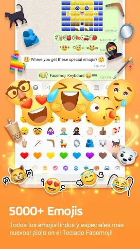Teclado Emoji Facemoji & Fonts | juego | XWorld
