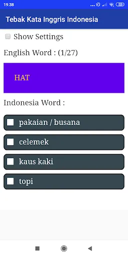 Tebak Kata Inggris Indonesia | Permainan | XWorld
