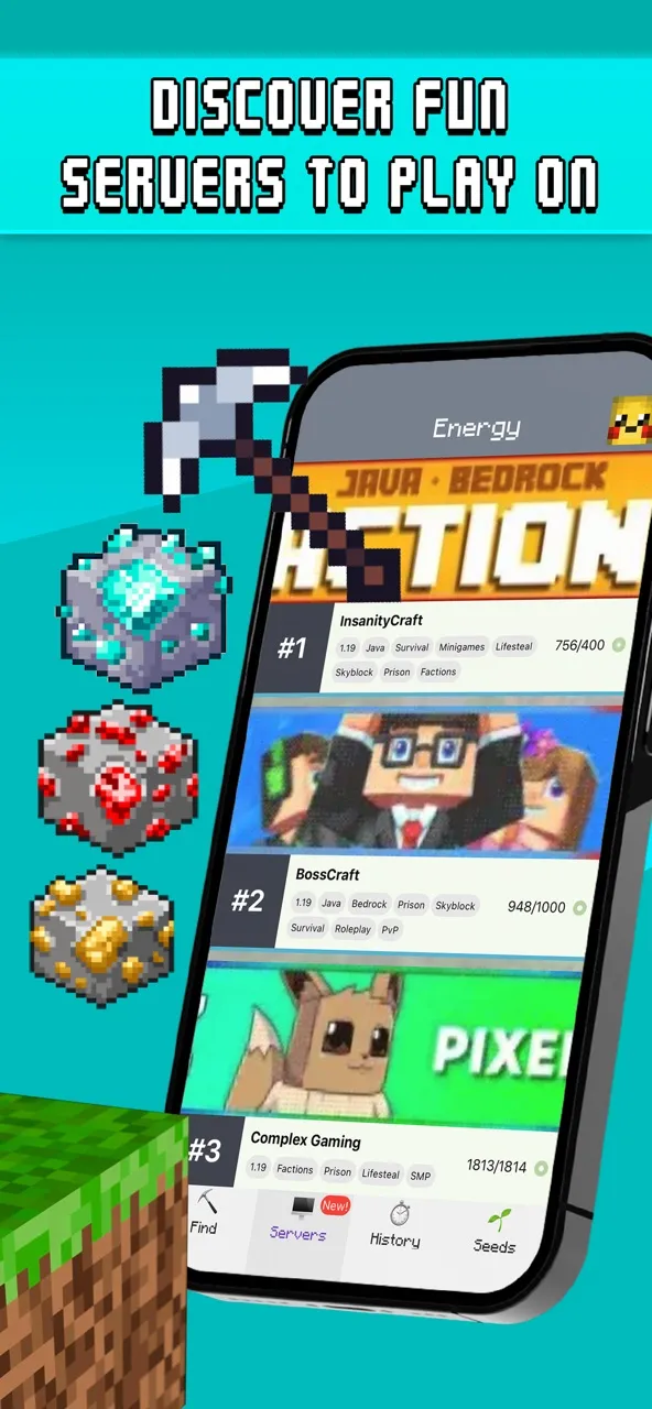 Find Diamonds! Minecraft Ores | 游戏 | XWorld