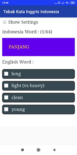 Tebak Kata Inggris Indonesia | Permainan | XWorld