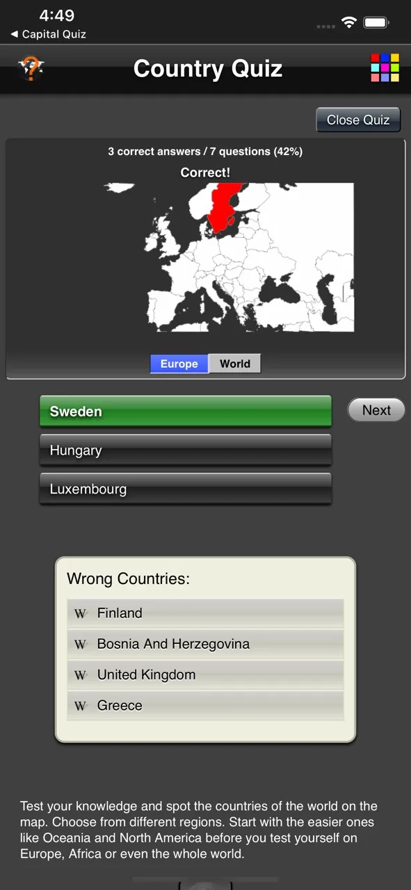 Country Quiz | Permainan | XWorld