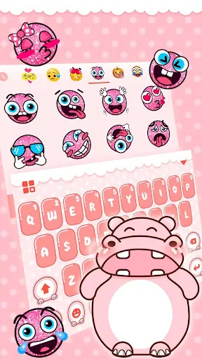 Teclado Pink Cute Hippo | Jogos | XWorld