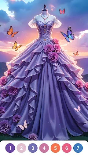Dress Gown Color by Numbers | Games | XWorld
