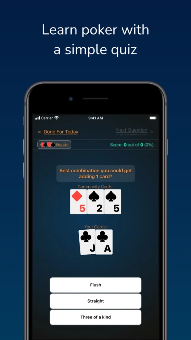 Poker Hands Quiz | Games | XWorld