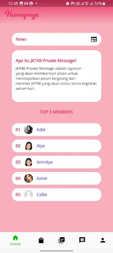 JKT48 Private Message | Permainan | XWorld