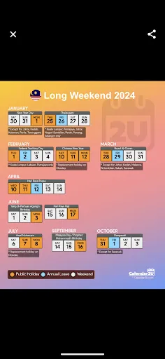 Kalendar Malaysia - Calendar2U | Permainan | XWorld