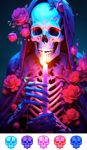 Dark Skeleton Color by number | Games | XWorld