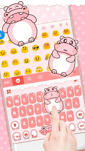 Teclado Pink Cute Hippo | Jogos | XWorld