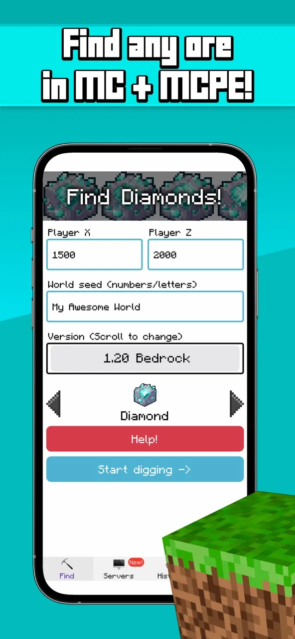 Find Diamonds! Minecraft Ores | 游戏 | XWorld