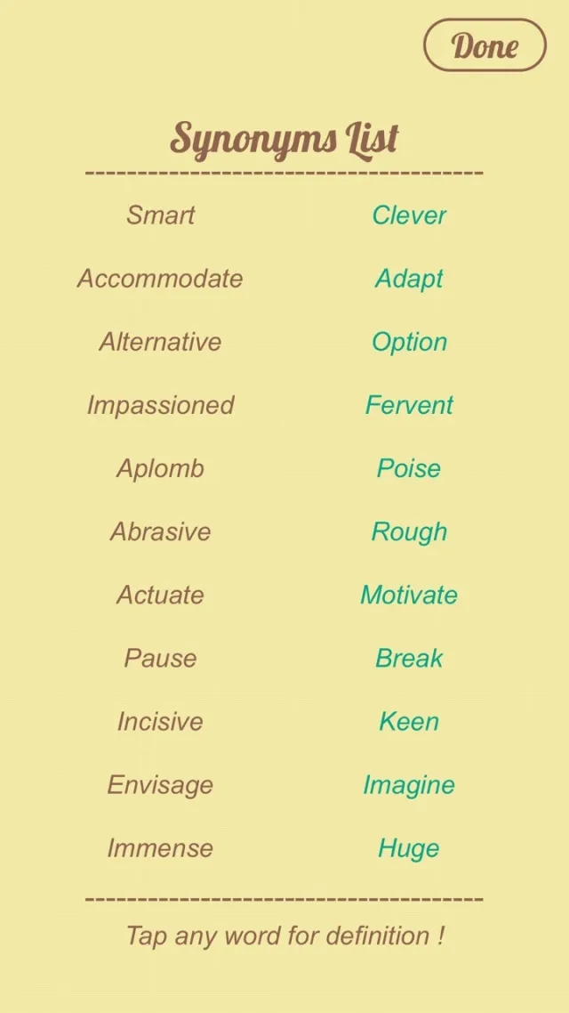 Synonyms Quiz | เกม | XWorld