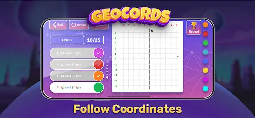 GeoBoard coordinates cartesian | Jogos | XWorld