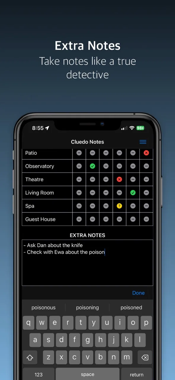 Cluedo Notes | Игры | XWorld
