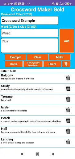 Creador de crucigramas: | juego | XWorld