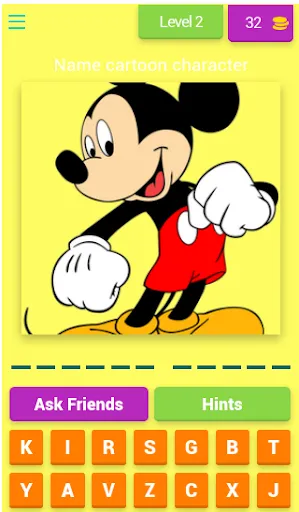 Cartoon Characters Quiz | juego | XWorld