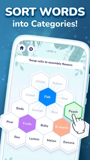 Hexa Words: Sort Associations | Jogos | XWorld