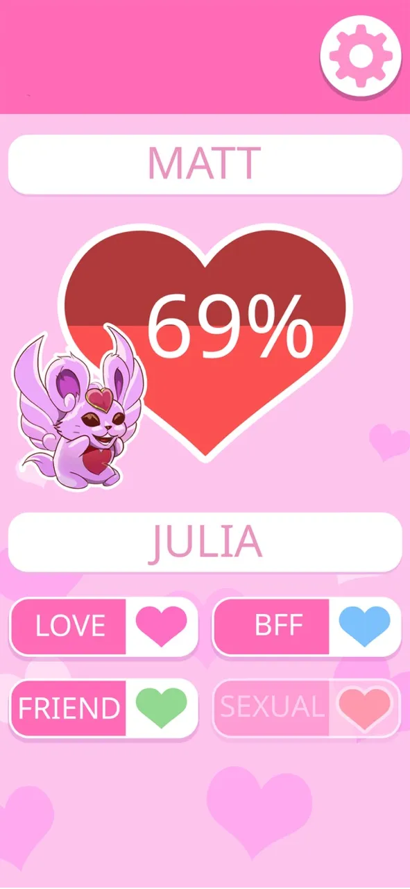 LOVE TEST - match calculator | 游戏 | XWorld