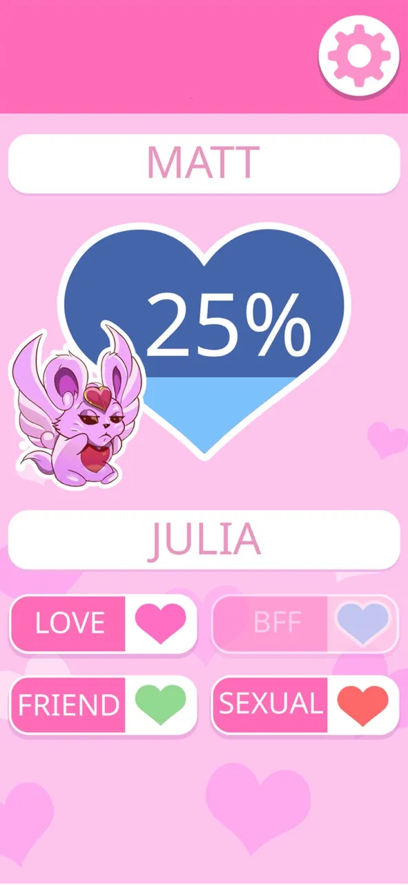 LOVE TEST - match calculator | 游戏 | XWorld