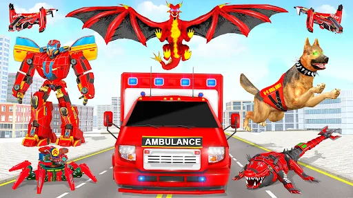 Ambulance Dog Robot Mech Wars | Permainan | XWorld