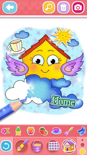 Glitter House coloring for kid | Permainan | XWorld